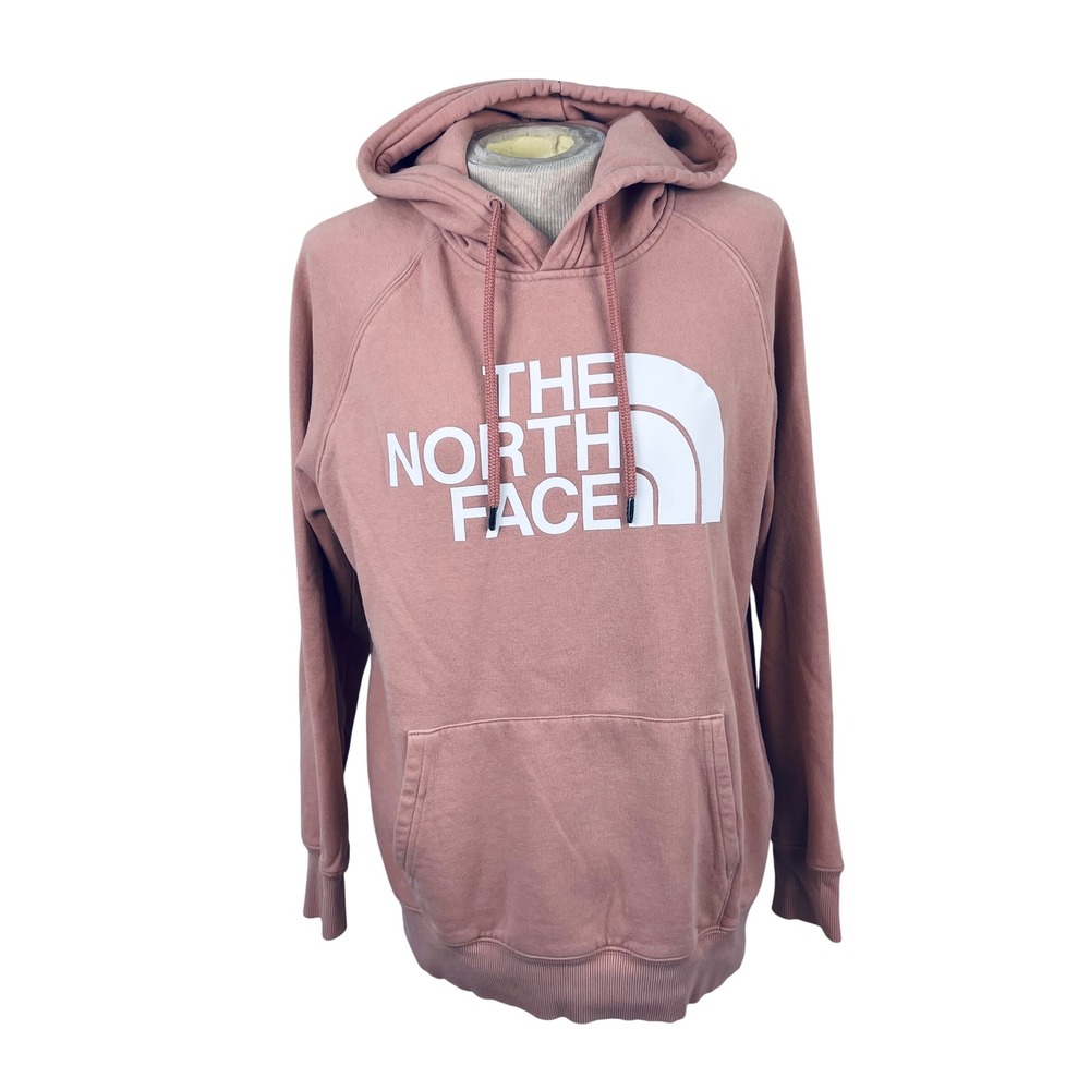 The North Face Women's Salmon Half Dome Logo Pullover Hoodie Sweatshirt Size M